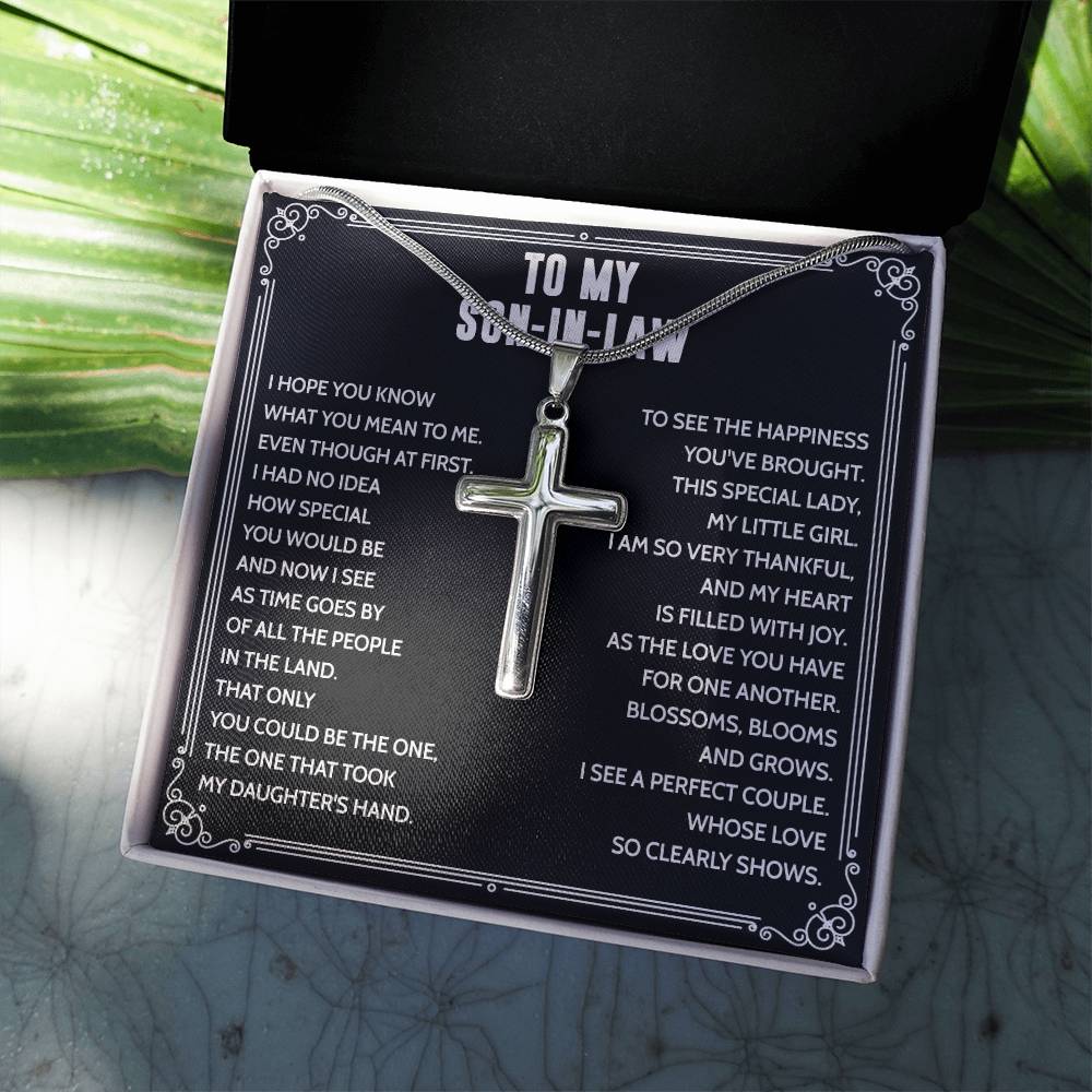Mother to Son-in-law Cross Pendant Necklace for Son-in-law Birthday Wedding Gift 174792748296