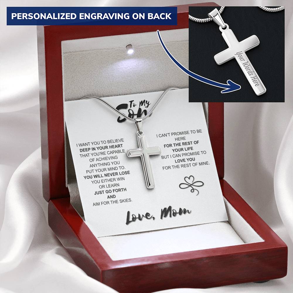 To My Son Gift Cross Necklace Sentimental Gift For My Son Jewelry Gift From Mom 174803799365