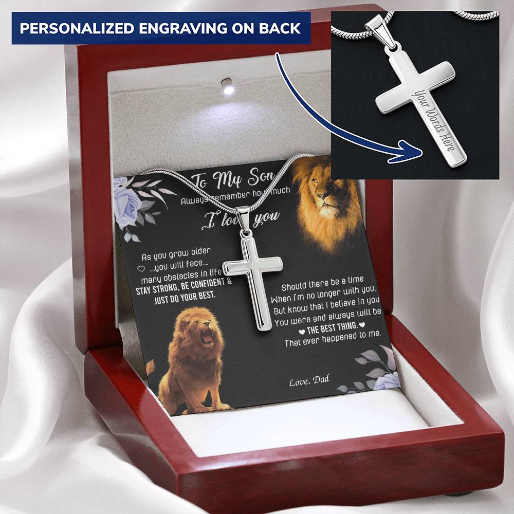 Lion Father To Son Necklace from Dad Gifts Son's Birthday Communion Graduation 174774104948