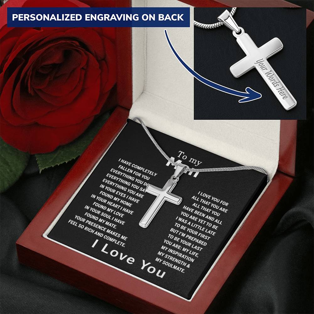 Cross Necklace Gift For Man, To My Man Cross Necklace From Women, Soulmate And Man Gift Necklace, Man And Soulmate Cross Necklace, Jewelry Gift For Men, Mans, Boyfriend Gift Necklace Gift For Him