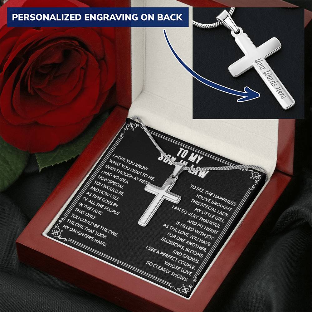 Mother to Son-in-law Cross Pendant Necklace for Son-in-law Birthday Wedding Gift 174792748296