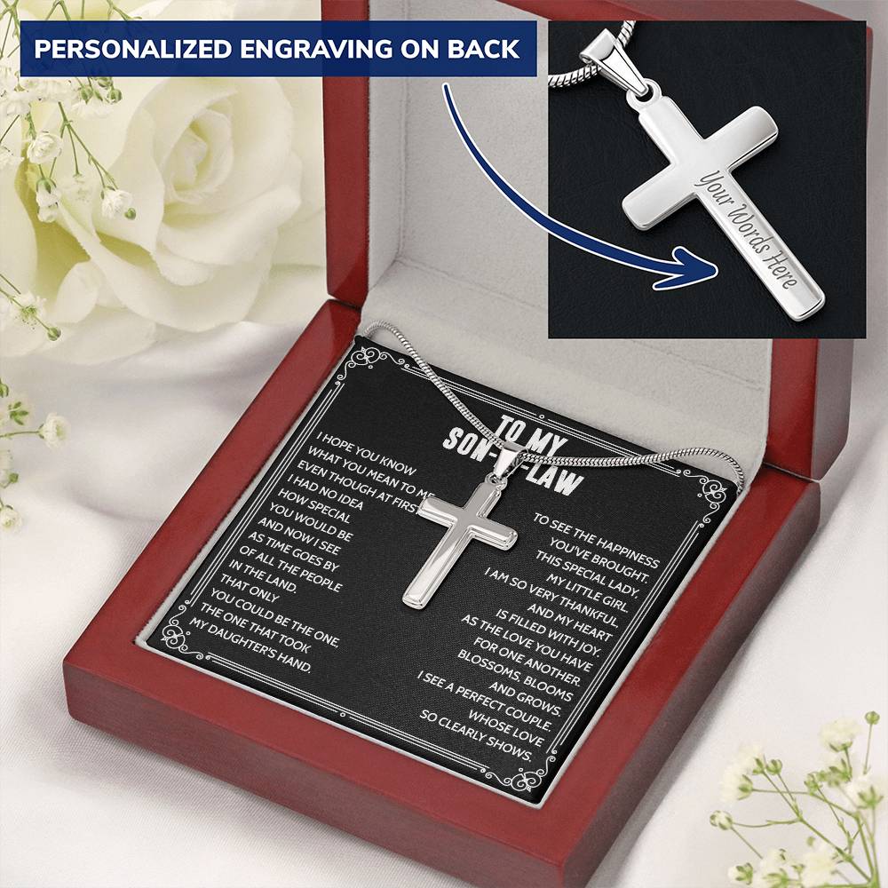 Mother to Son-in-law Cross Pendant Necklace for Son-in-law Birthday Wedding Gift 174792748296