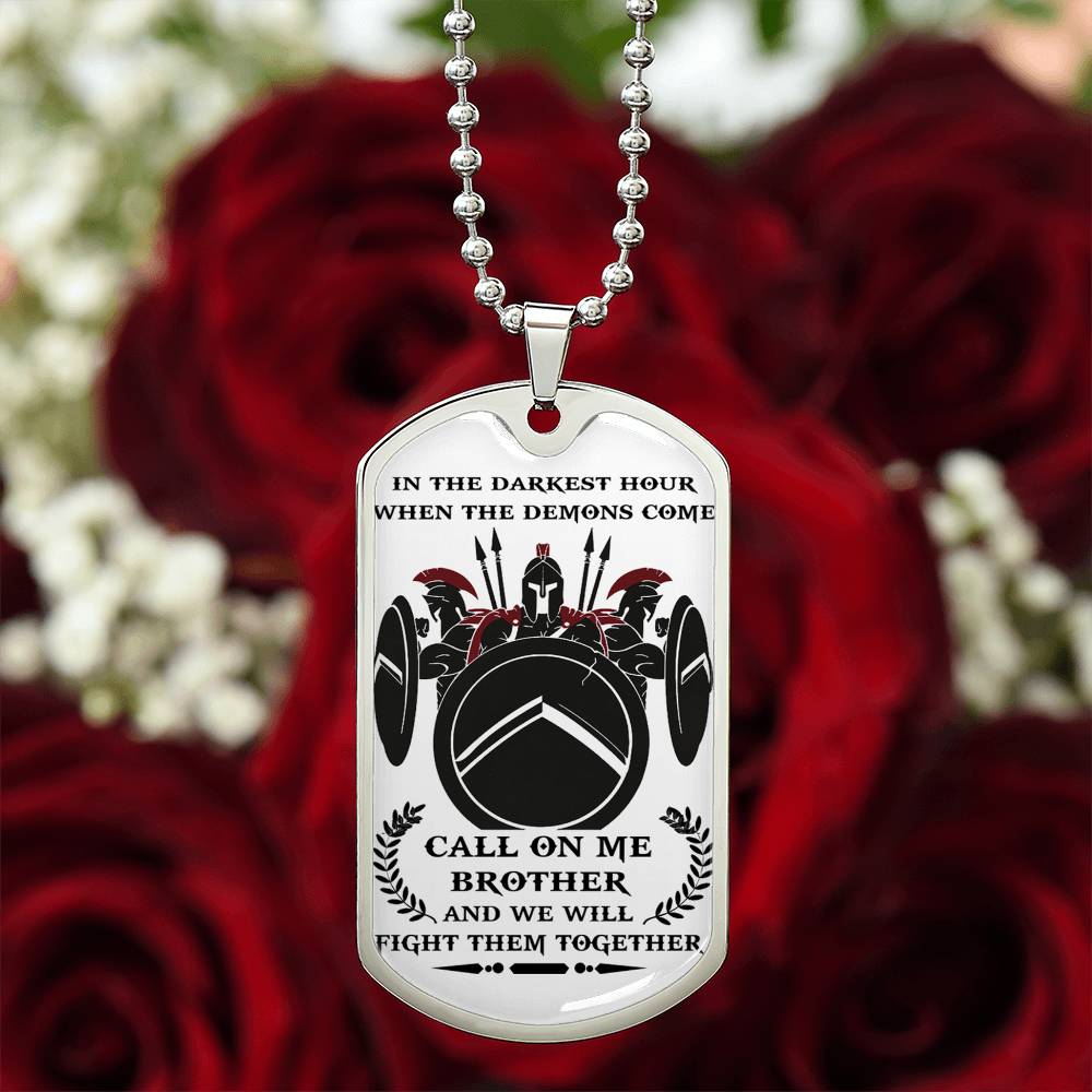 Spartan Brother Dog Tag Chain Spartan Knight Warrior Gifts From Brother