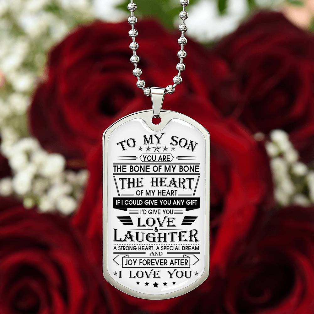 To My Son Dog Tag From Dad, Jewelry Gift For Son On Christmas Anniversary
