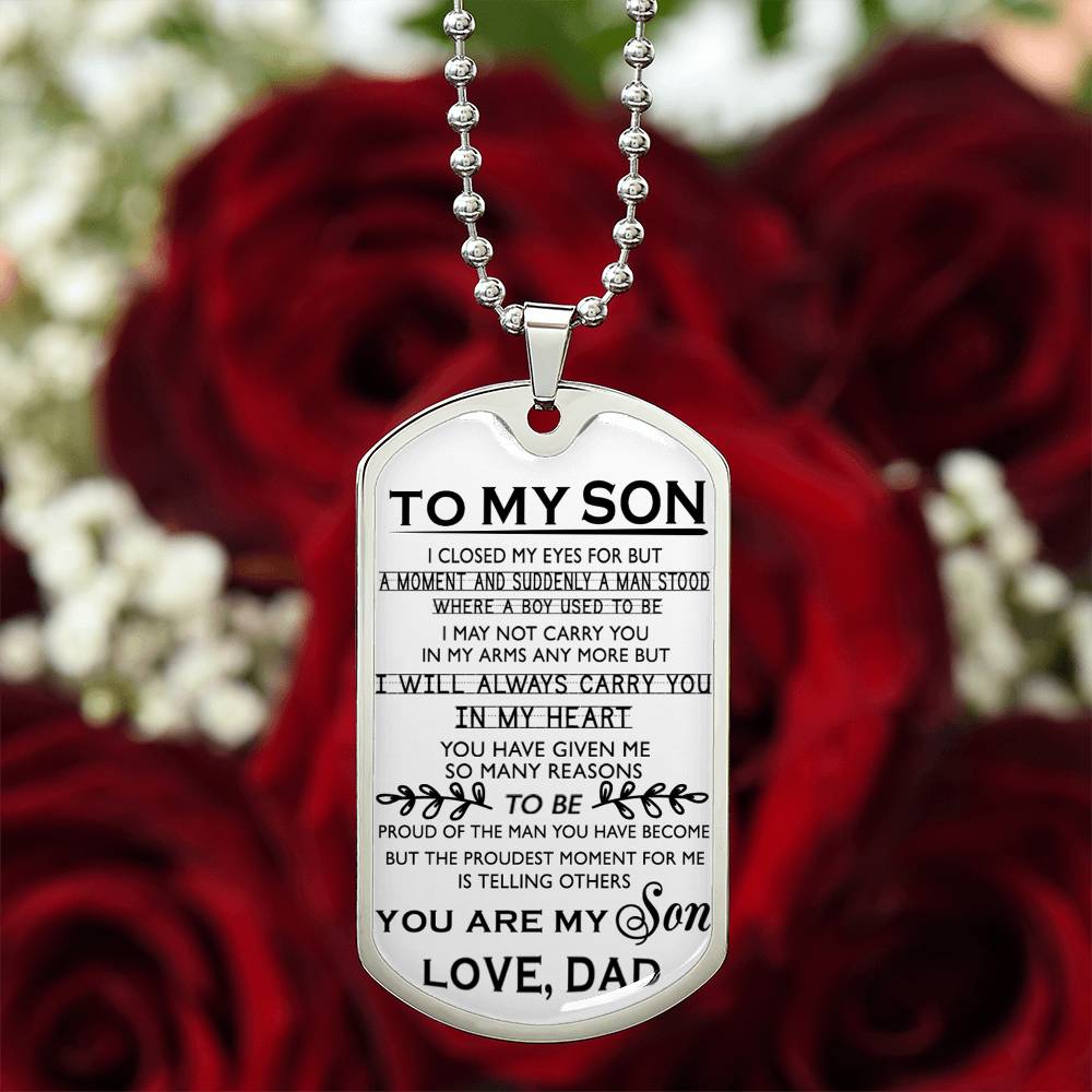 You Are My Son Love Dad Necklaces - To My Son Dog Tag Chain Gifts From Daddy's