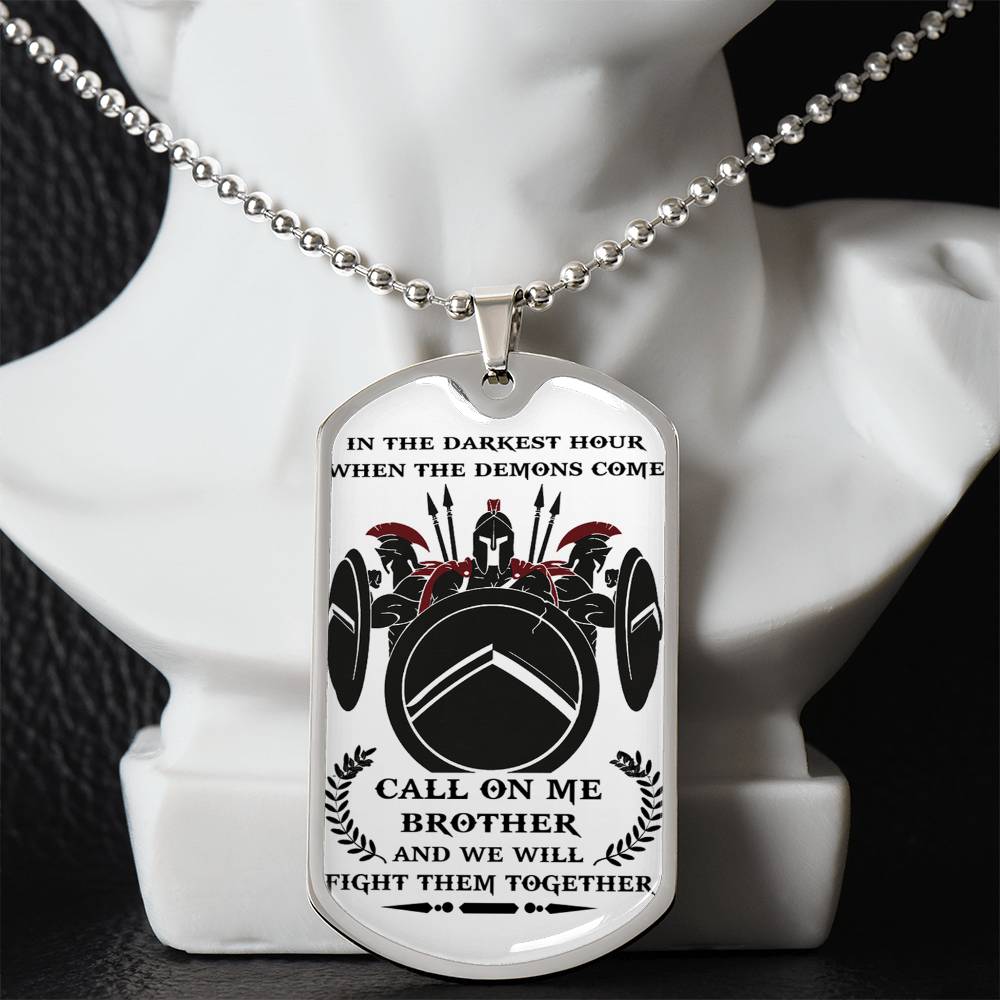Spartan Brother Dog Tag Chain Spartan Knight Warrior Gifts From Brother