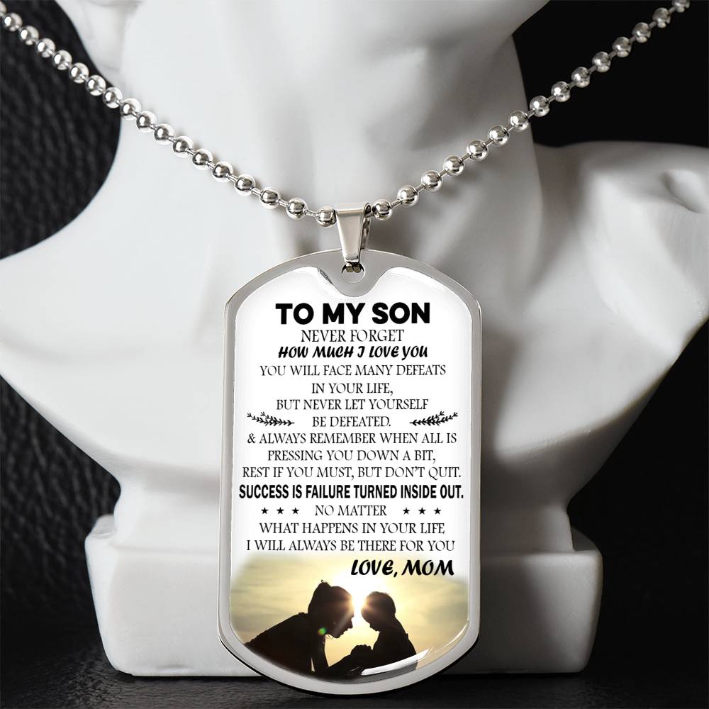 Mom And Son GIft Jewelry, To My Son Dog Tag From Mom Chain For Son