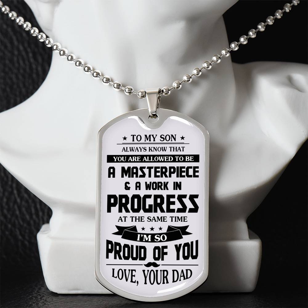Father And Son Jewelry, To My Son Dog Tag From Dad Proud Of You
