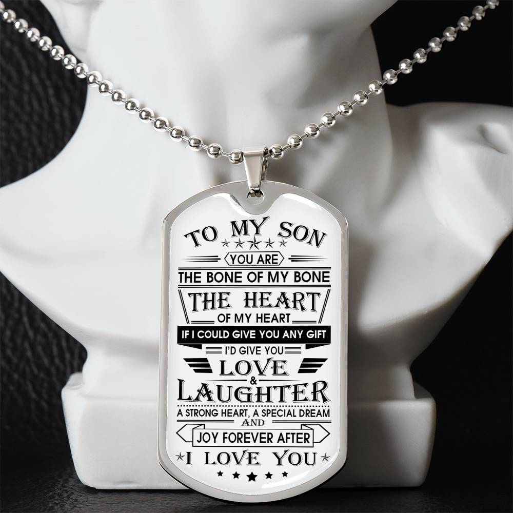 To My Son Dog Tag From Dad, Jewelry Gift For Son On Christmas Anniversary