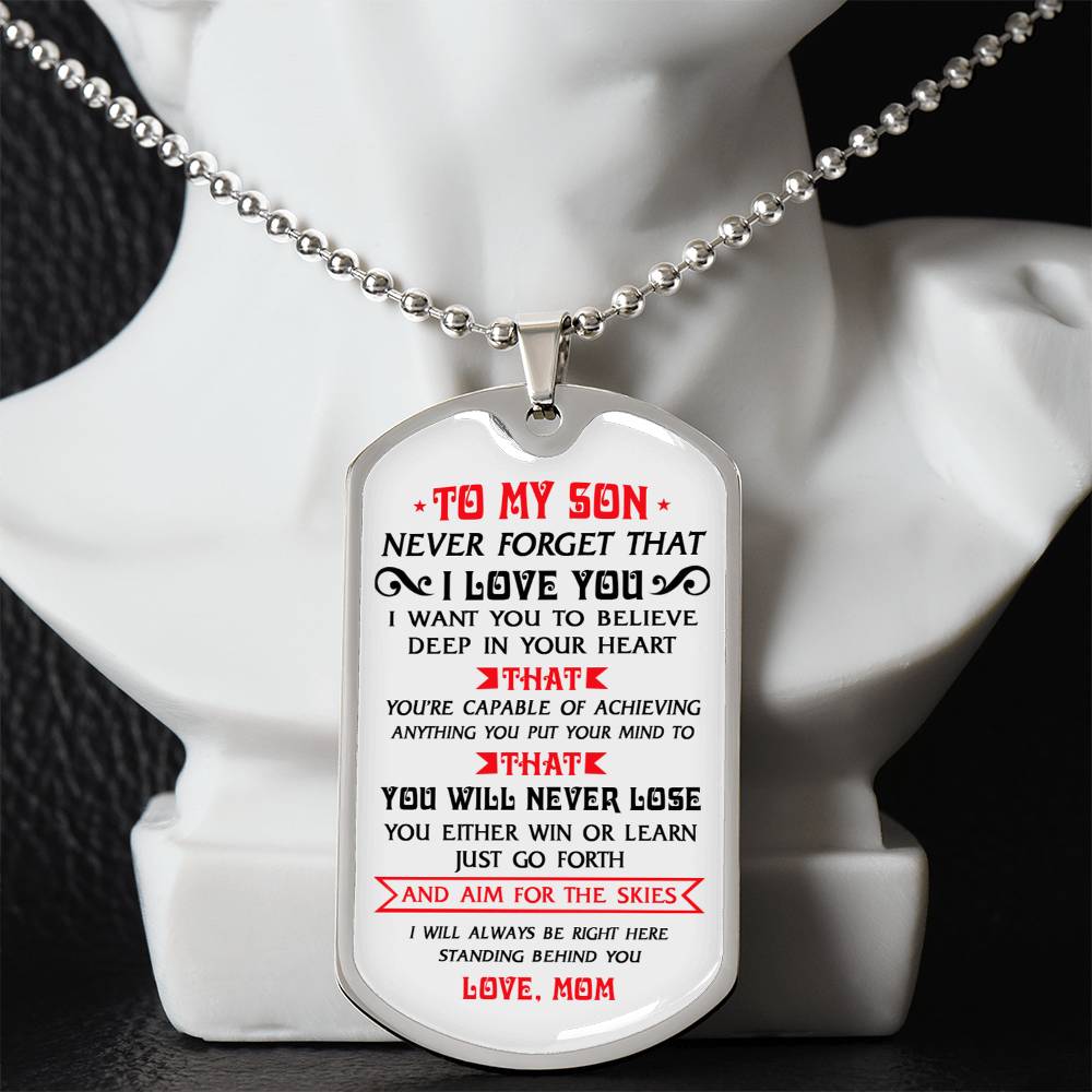 Dog Tag Gift For Son, Mother And Son Dog Tag Jewelry Gift For Men