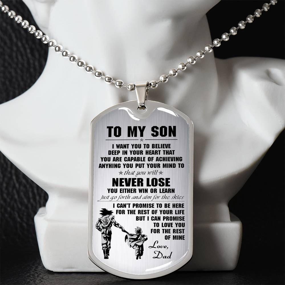 To My Son Dog Tag - Father And Son Dog Tag Pendant Gift From Daddy's