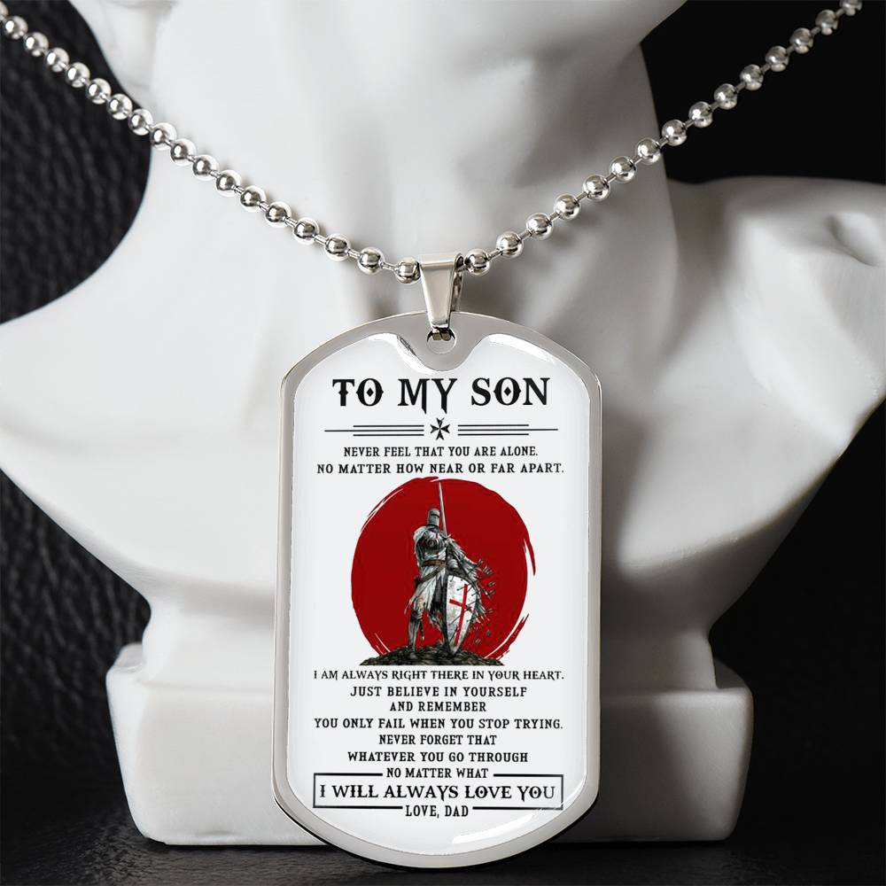 To My Son Dog Tag From Dad, Jewelry Gift For Son On Anniversary Xmas