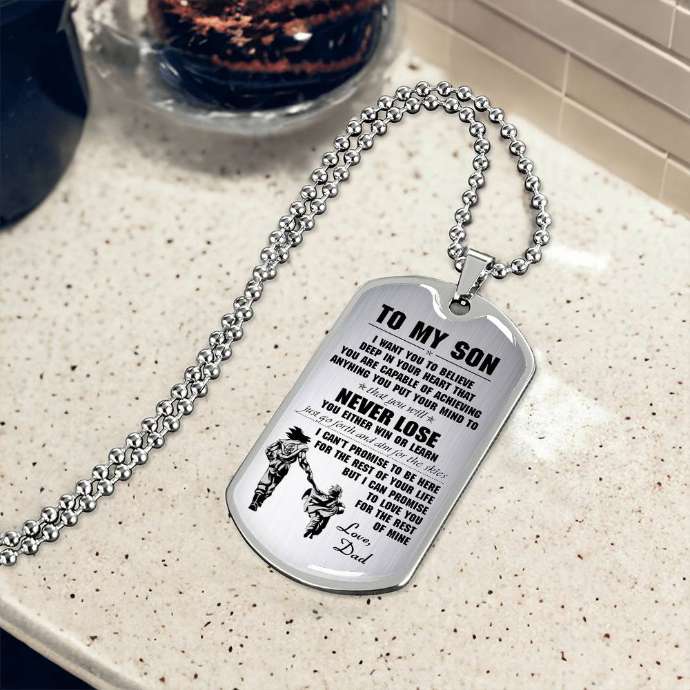 To My Son Dog Tag - Father And Son Dog Tag Pendant Gift From Daddy's
