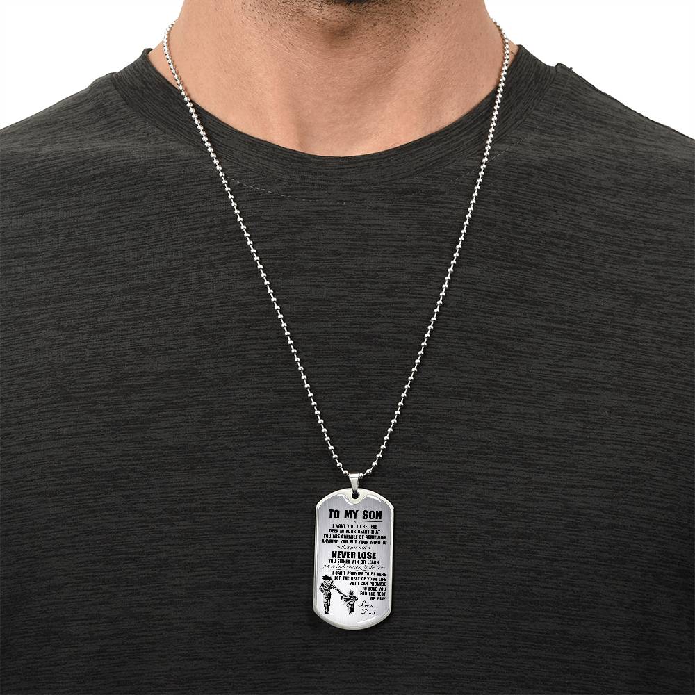 To My Son Dog Tag - Father And Son Dog Tag Pendant Gift From Daddy's