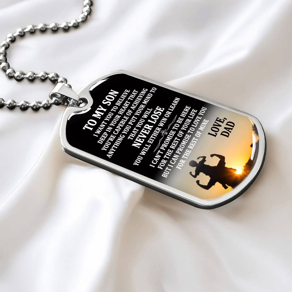 Father And Son Dog Tag - To My Son Custom Dog Tag Chain Gifts From Daddy's