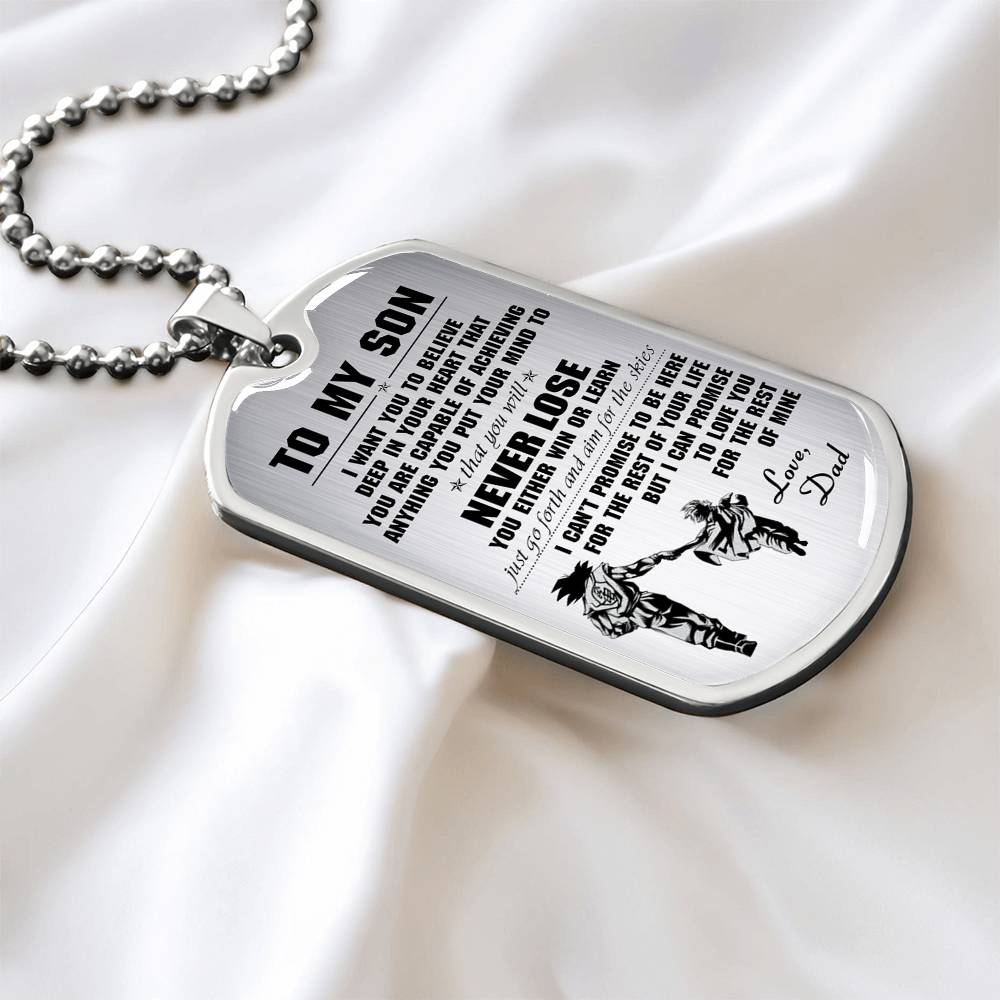 To My Son Dog Tag - Father And Son Dog Tag Pendant Gift From Daddy's