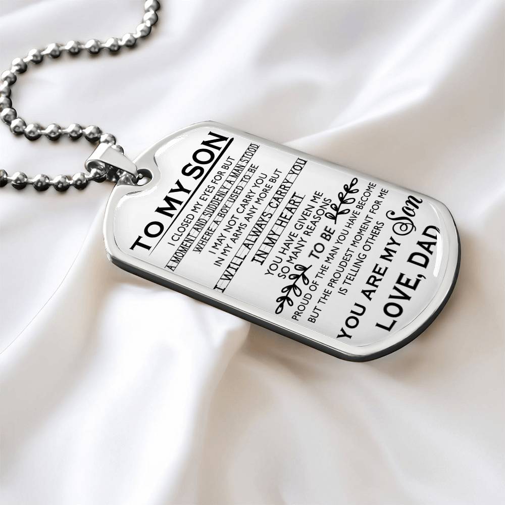 You Are My Son Love Dad Necklaces - To My Son Dog Tag Chain Gifts From Daddy's