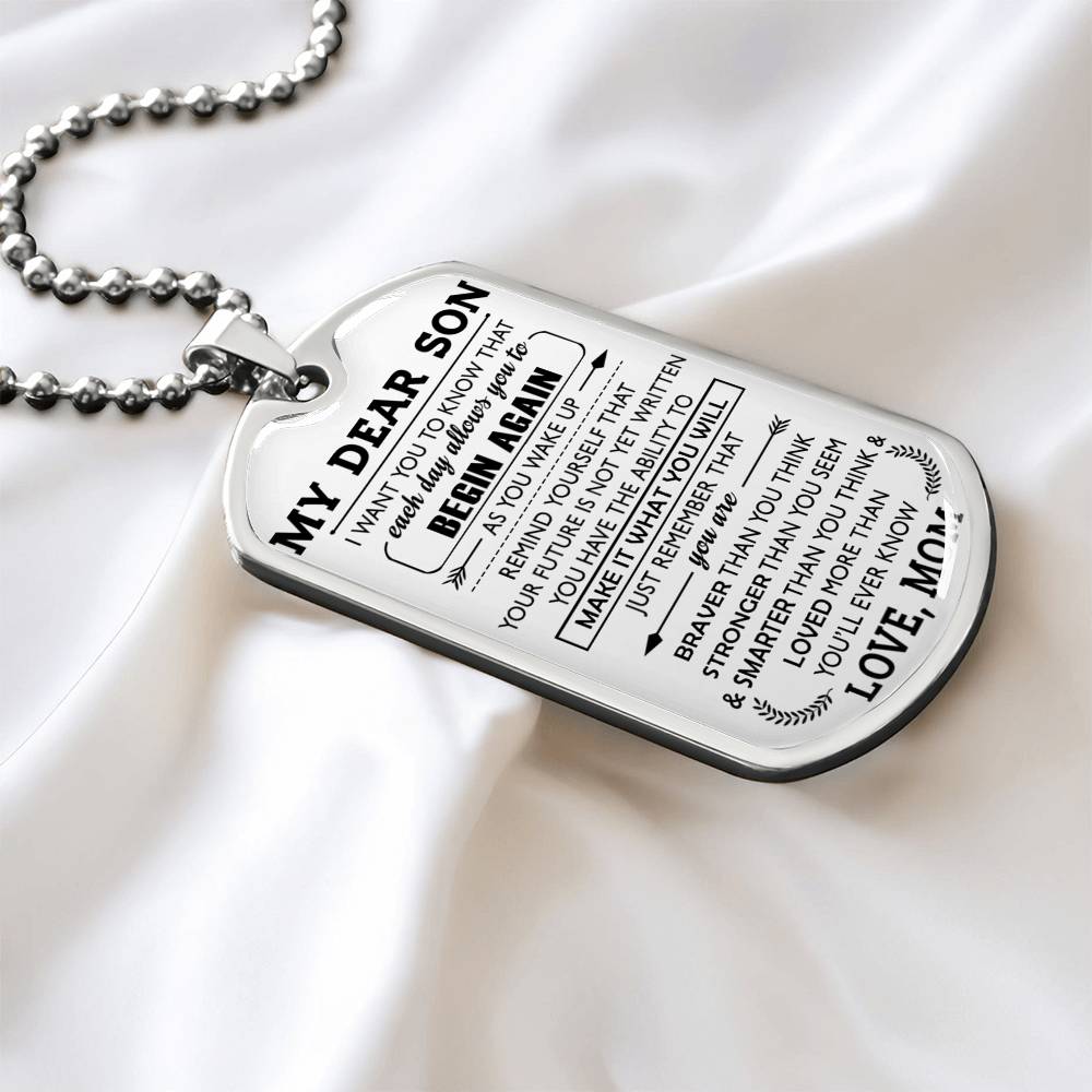 I Want You To Know That - My Dear Son Dog Tag Necklace Gift From Love Mom