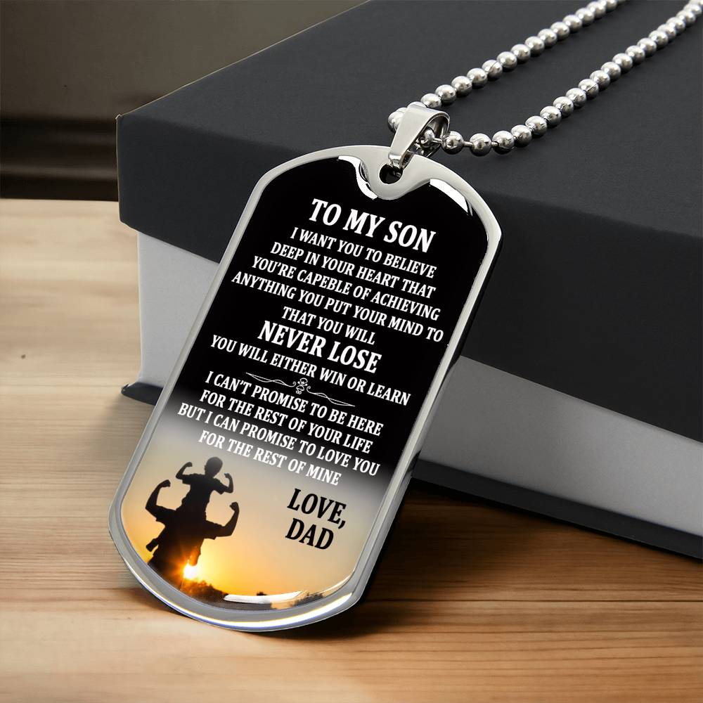Father And Son Dog Tag - To My Son Custom Dog Tag Chain Gifts From Daddy's