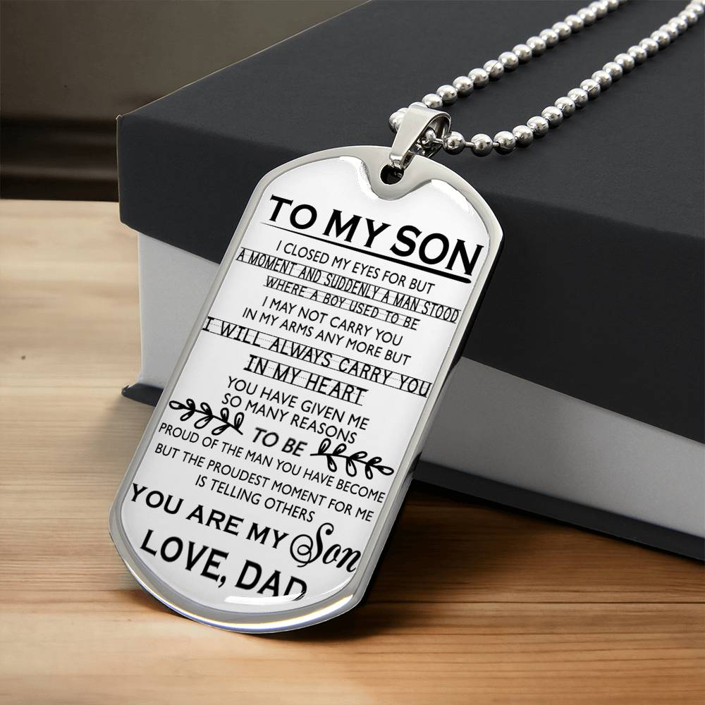 You Are My Son Love Dad Necklaces - To My Son Dog Tag Chain Gifts From Daddy's