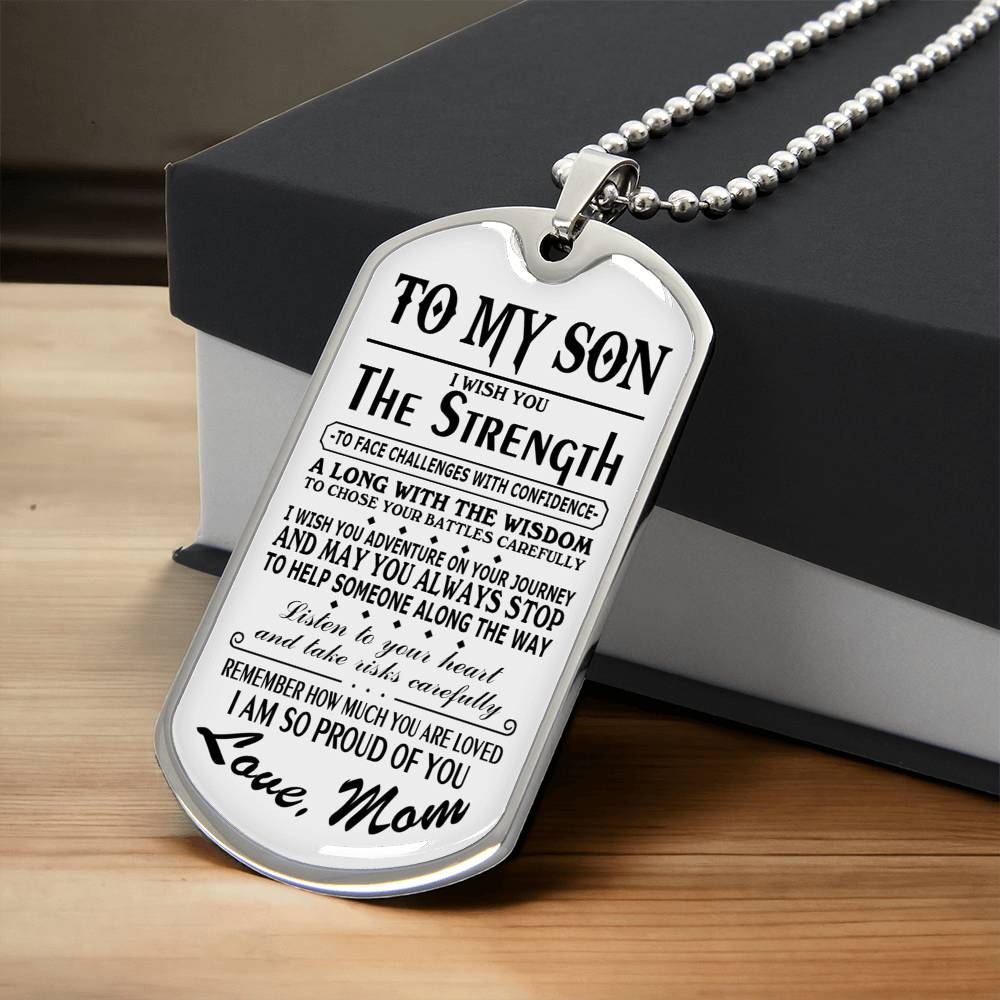 Jewelry Gift For Men, To My Son Dog Tag From Mom Gift To Him On Christmas, Anniversary