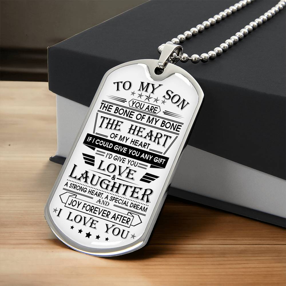 To My Son Dog Tag From Dad, Jewelry Gift For Son On Christmas Anniversary