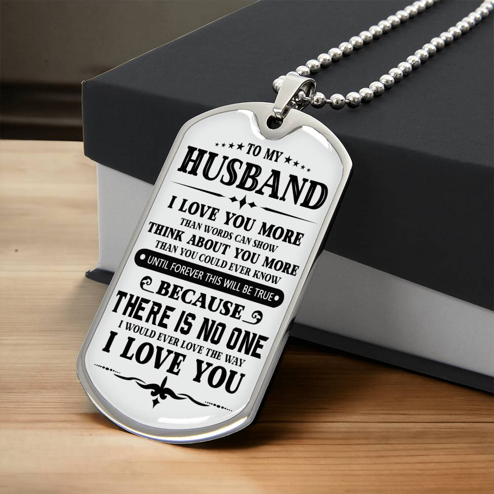 Husband And Wife Jewelry GIft For Men, To My Husband Dog Tag From Wife On Christmas