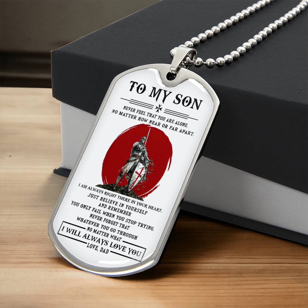 To My Son Dog Tag From Dad, Jewelry Gift For Son On Anniversary Xmas