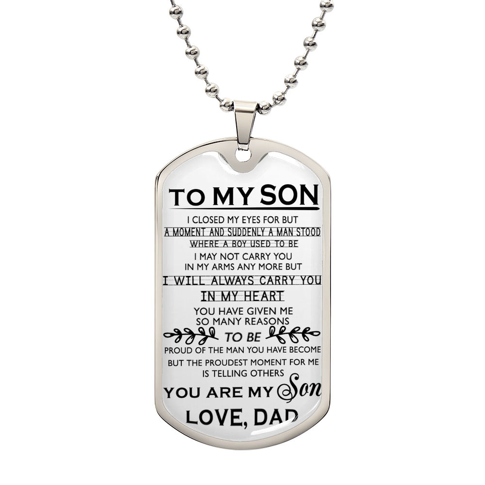 You Are My Son Love Dad Necklaces - To My Son Dog Tag Chain Gifts From Daddy's