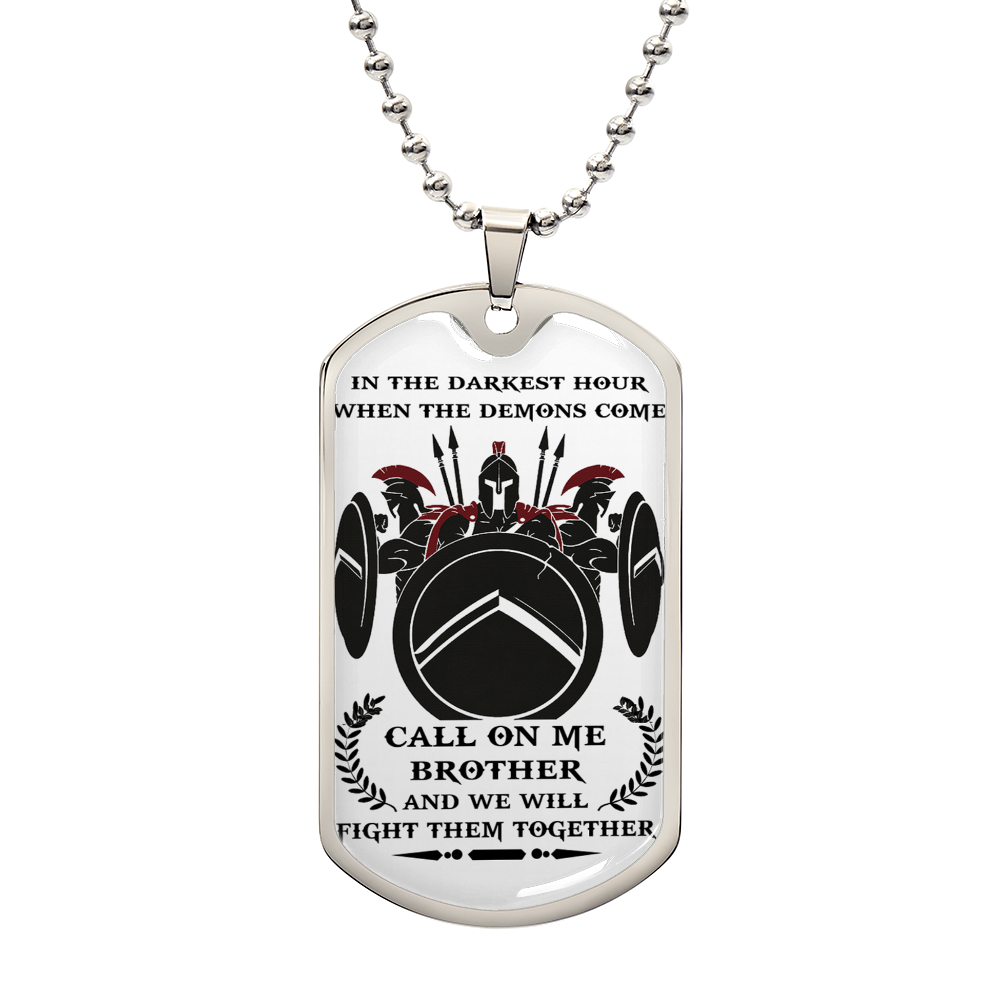 Spartan Brother Dog Tag Chain Spartan Knight Warrior Gifts From Brother