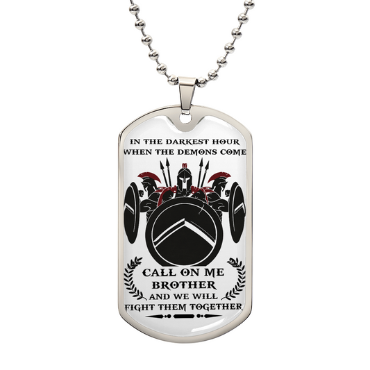 Spartan Brother Dog Tag Chain Spartan Knight Warrior Gifts From Brother