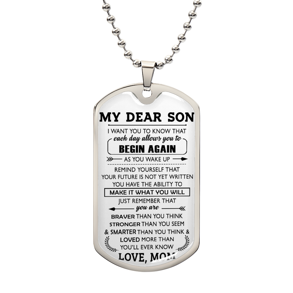 I Want You To Know That - My Dear Son Dog Tag Necklace Gift From Love Mom