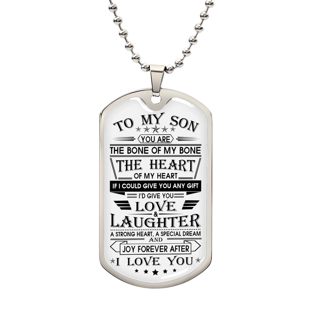 To My Son Dog Tag From Dad, Jewelry Gift For Son On Christmas Anniversary