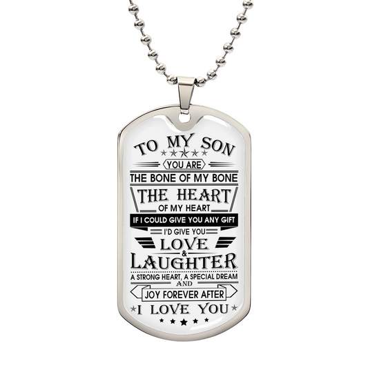 To My Son Dog Tag From Dad, Jewelry Gift For Son On Christmas Anniversary