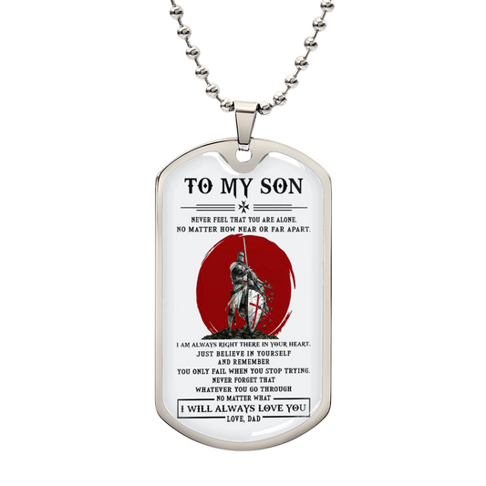 To My Son Dog Tag From Dad, Jewelry Gift For Son On Anniversary Xmas