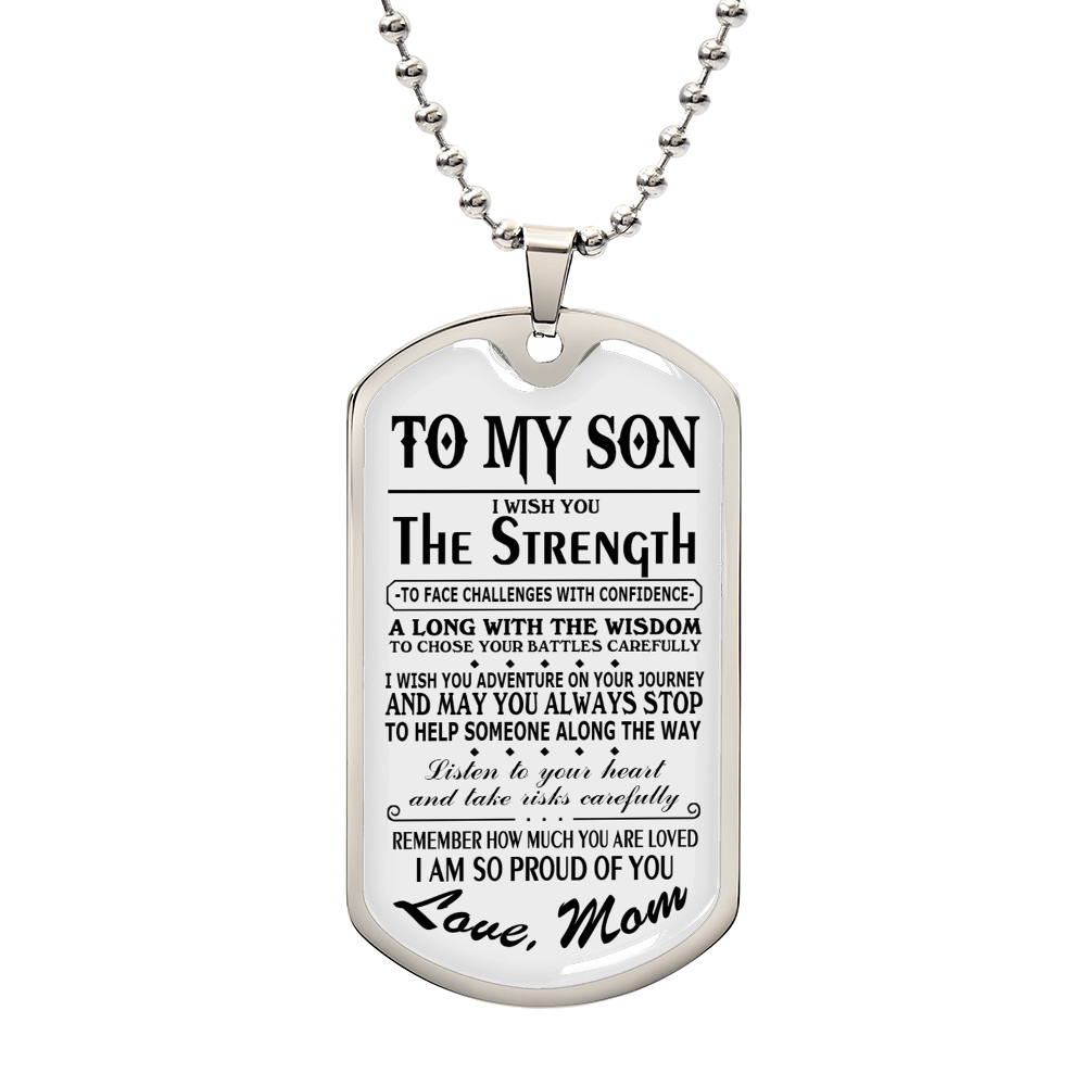 Jewelry Gift For Men, To My Son Dog Tag From Mom Gift To Him On Christmas, Anniversary