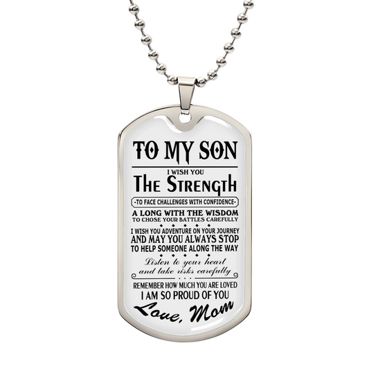 Jewelry Gift For Men, To My Son Dog Tag From Mom Gift To Him On Christmas, Anniversary