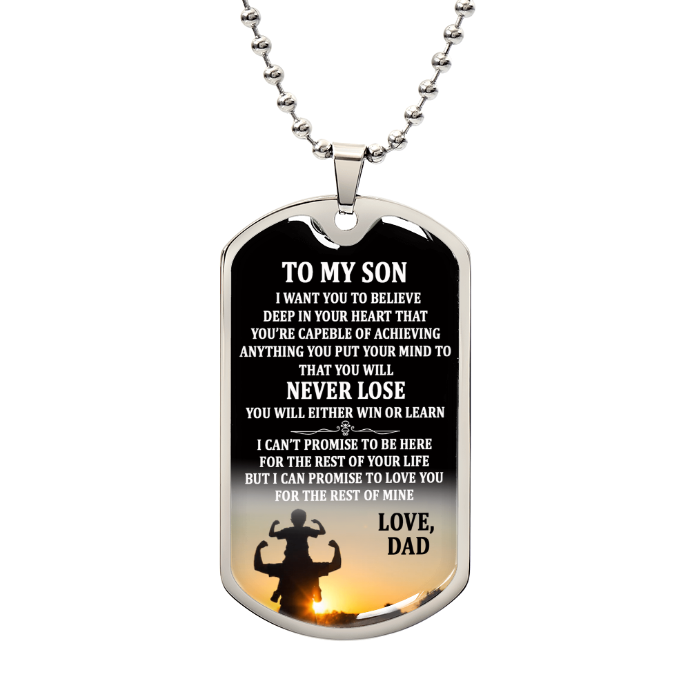 Father And Son Dog Tag - To My Son Custom Dog Tag Chain Gifts From Daddy's