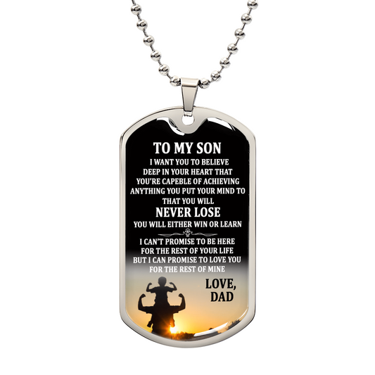 Father And Son Dog Tag - To My Son Custom Dog Tag Chain Gifts From Daddy's