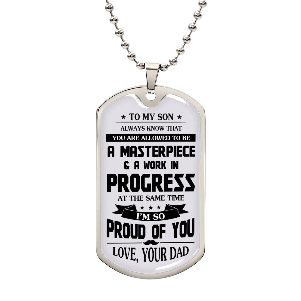 Father And Son Jewelry, To My Son Dog Tag From Dad Proud Of You