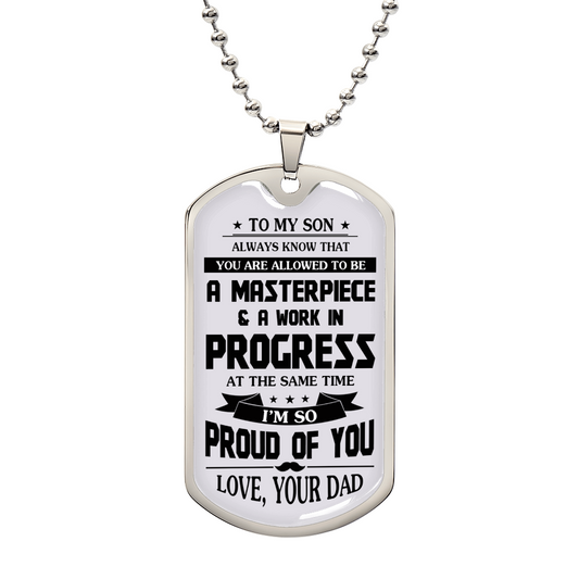 Father And Son Jewelry, To My Son Dog Tag From Dad Proud Of You