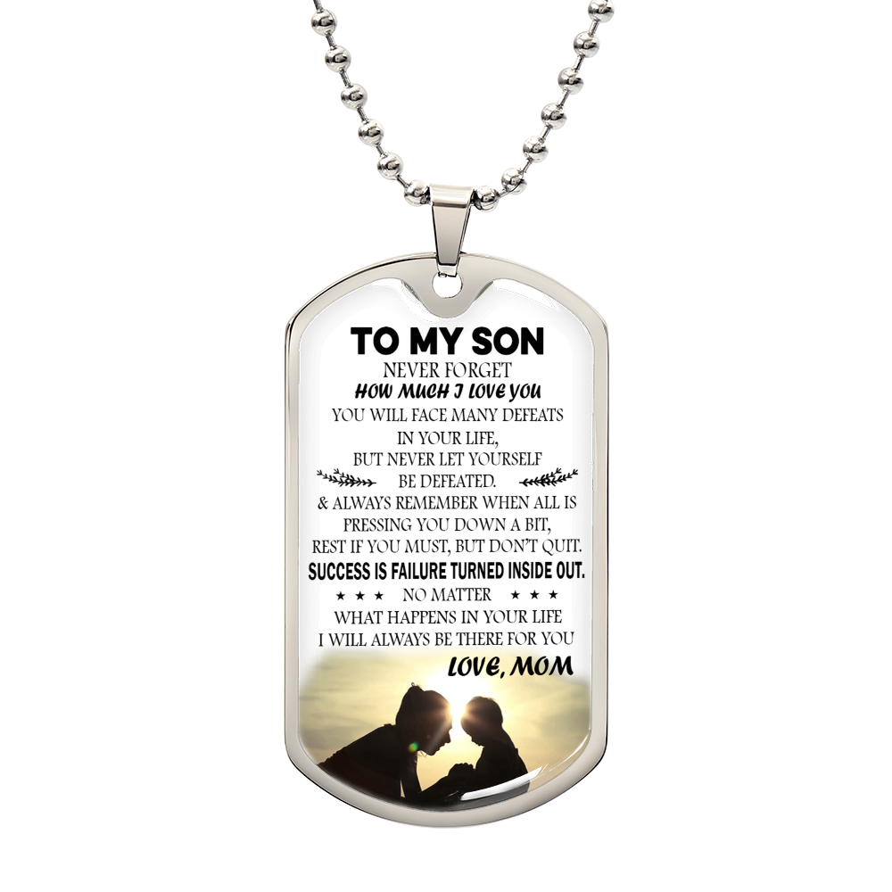 Mom And Son GIft Jewelry, To My Son Dog Tag From Mom Chain For Son