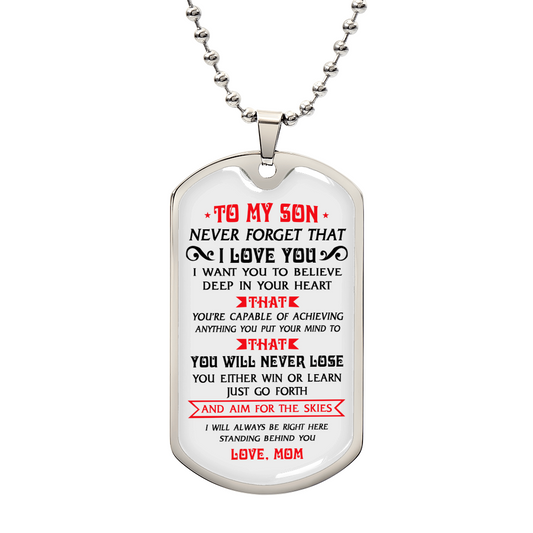 Dog Tag Gift For Son, Mother And Son Dog Tag Jewelry Gift For Men