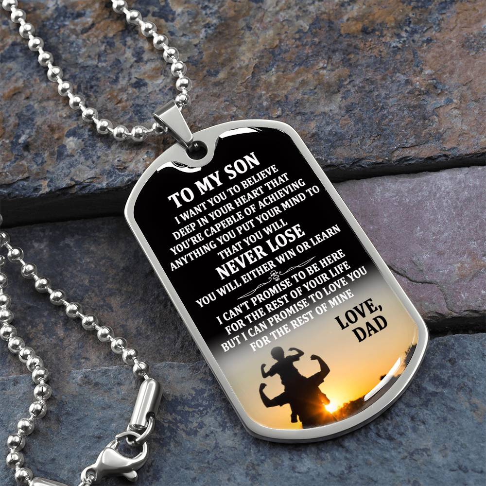Father And Son Dog Tag - To My Son Custom Dog Tag Chain Gifts From Daddy's