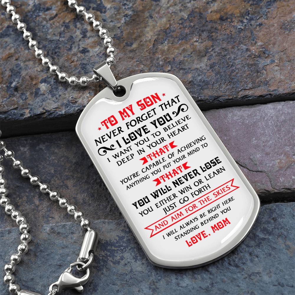 Dog Tag Gift For Son, Mother And Son Dog Tag Jewelry Gift For Men