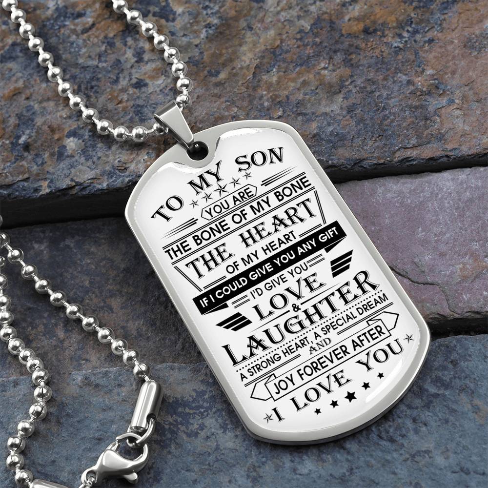 To My Son Dog Tag From Dad, Jewelry Gift For Son On Christmas Anniversary