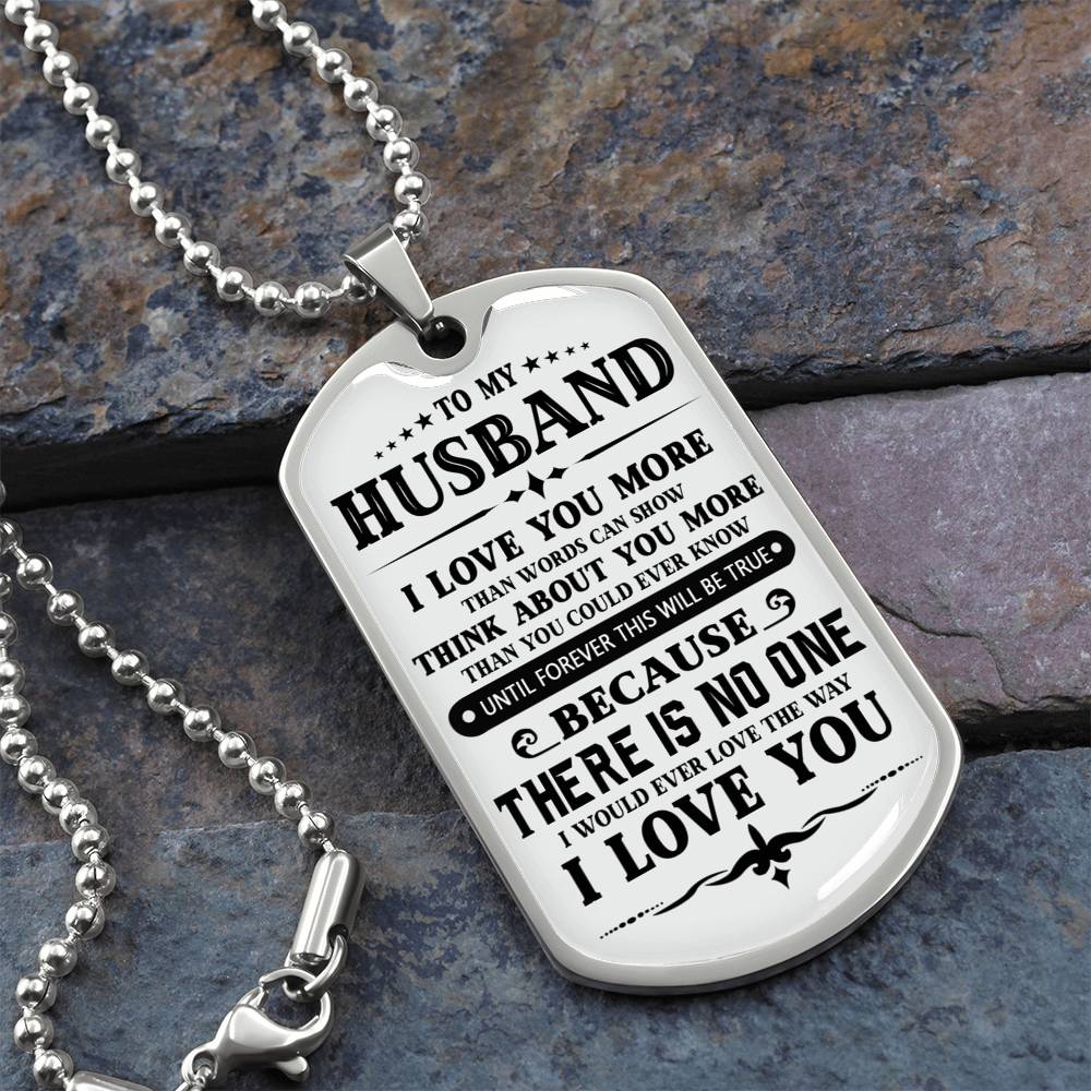 Husband And Wife Jewelry GIft For Men, To My Husband Dog Tag From Wife On Christmas