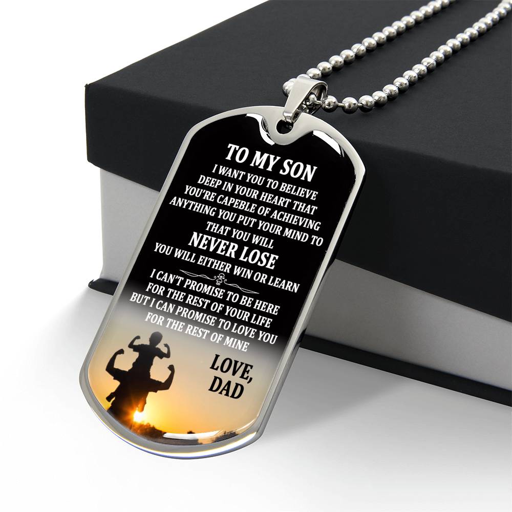 Father And Son Dog Tag - To My Son Custom Dog Tag Chain Gifts From Daddy's