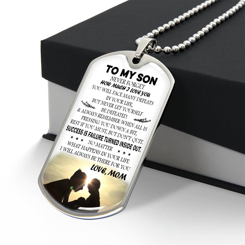 Mom And Son GIft Jewelry, To My Son Dog Tag From Mom Chain For Son