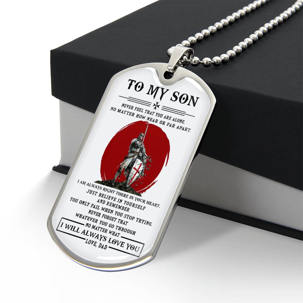 To My Son Dog Tag From Dad, Jewelry Gift For Son On Anniversary Xmas